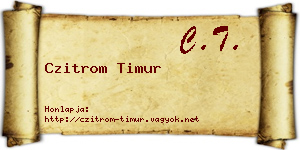 Czitrom Timur névjegykártya